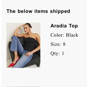 Reformation Black Strapless Blouse